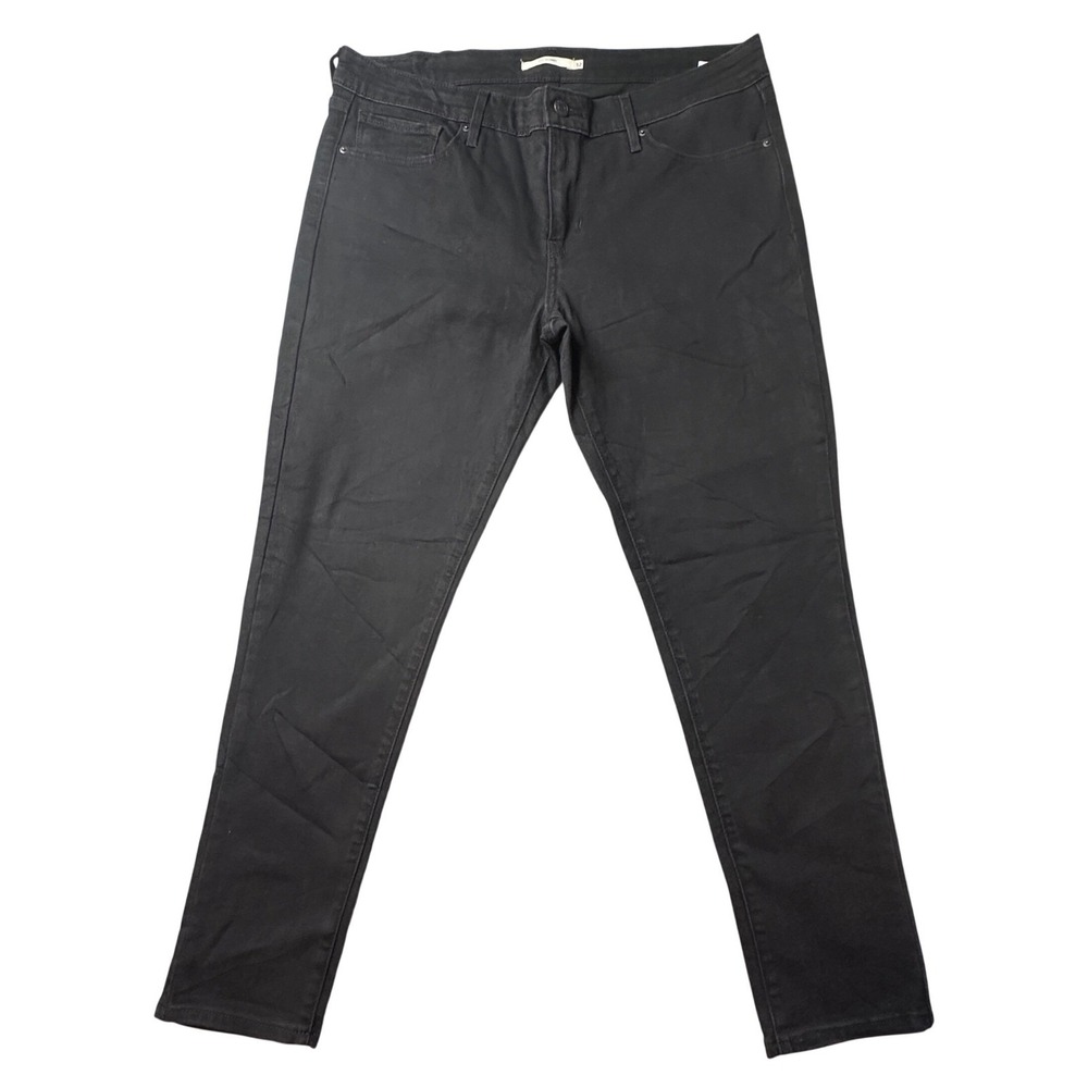 Levi's 711 Jeans Womens 32 Black Skinny Mid Rise Stretch Denim 19558-0019‎